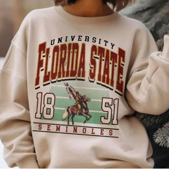 Florida State University  Shirt NCAA Florida State FSU Seminoles Sweatshirt - Picture 1 of 2
